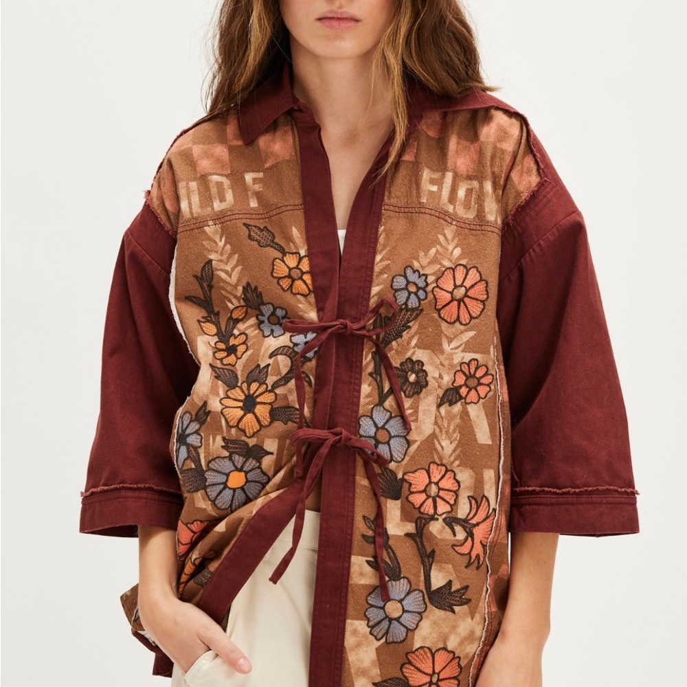 We The Free Pressed In Flowers Kimono